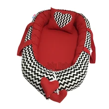 Jaju коробка для младца Siyah Zigzaglı Kırmızı Lüx Ortopedik Детские Гнездо