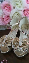 Zapatos de princesa para niñas, zapatillas con flores y brillantina para niñas pequeñas, incluye tacón alto y moño estilo mariposa, en azul, rosa y plata, talla 26-38