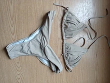 Miyouj-Bikinis con micropliegues para mujer, traje de baño Sexy, conjunto de Bikini de corte alto, bañador blanco con cordón, novedad