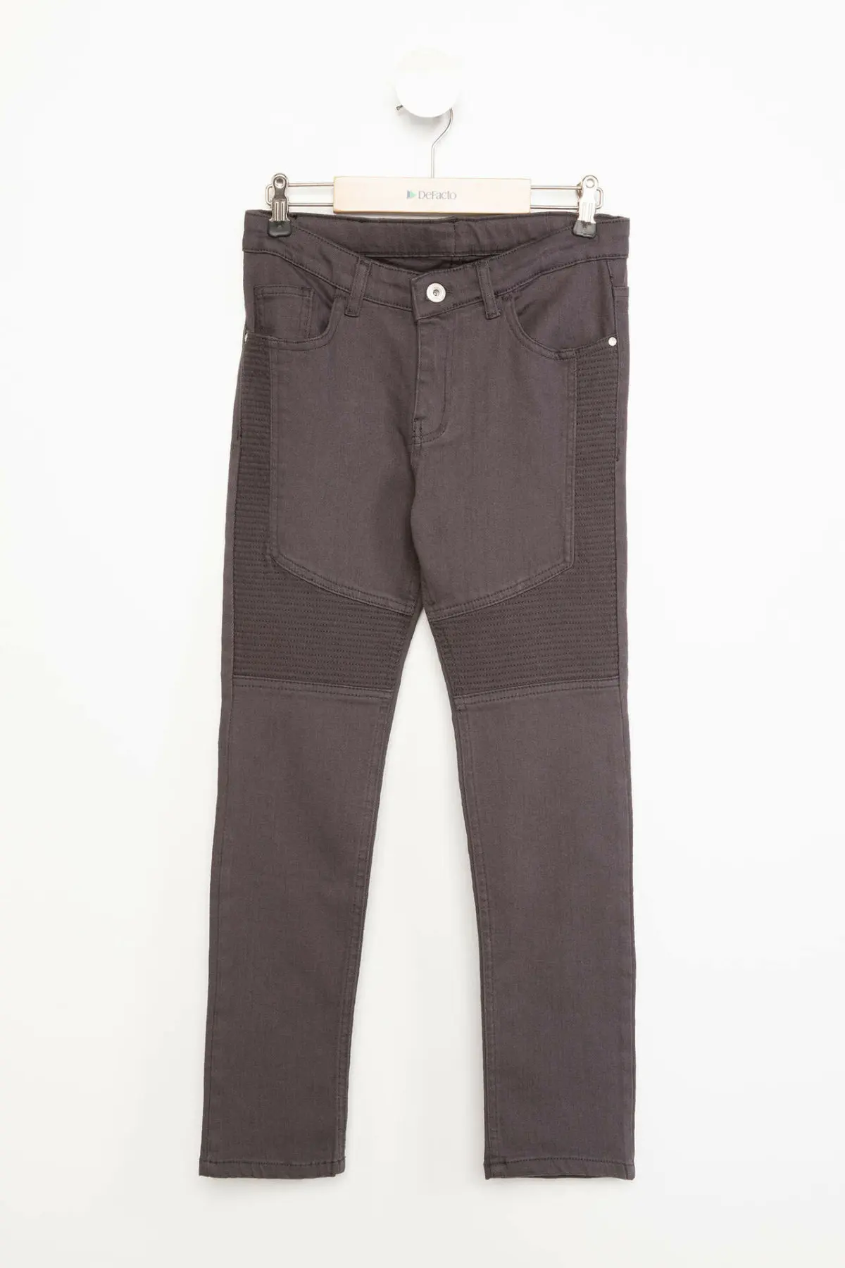 

DeFacto Casual Boy Trousers High Quality Boys Fashion Button Long Pants Loose Bottoms Dark Gray - J6463A618WN