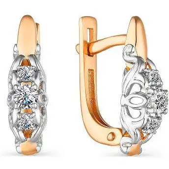 

Alcor earrings with 6 diamonds in red gold