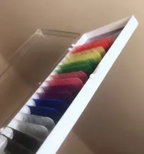 LIFMINRY-extensiones de pestañas suaves de visón, 8 colores, arco iris de color, 16 líneas Premium