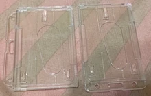 XRHYY-10 soportes de tarjeta de identificación de alta resistencia, plástico duro, soporte claro Horizontal y Vertical con ranuras para pulgar, tarjetero de identificación de 2 a 3