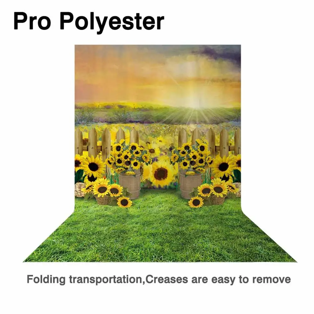 Photo backdrop Allenjoy sunflower Photography Backdrop Newborn Child fence Smash cake Baby Shower summer background Photo studio photobooth