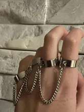 Anillos abiertos de dedo múltiple para mujer, cadena de eslabones estilo Punk, fiesta, concierto, ceremonia, regalo de joyería, venta al por mayor, 2020