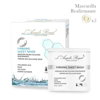 

L'Angela Royal Mask Firming Firming Sheet Mask, Hyaluronic Acid, DMAE, improves Texture and Hydration for expensive.