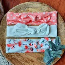 3 unids/set bebé diadema accesorios para el cabello niñas de algodón de conejo oreja turbante arco Hairband elástico bebé princesa día de Navidad regalos