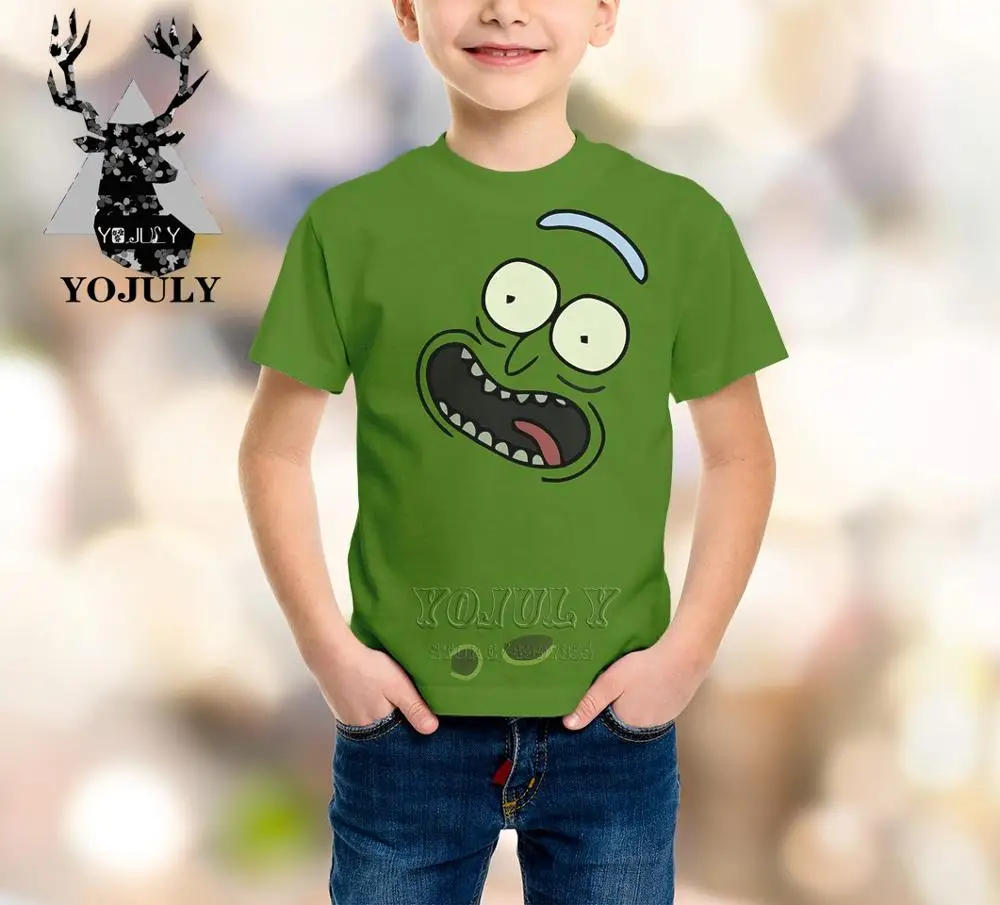 YOJULY pickle rick/футболка с 3D принтом Одежда для больших детей летние модные футболки для мальчиков и девочек-подростков детская одежда с круглым вырезом A382 - Цвет: 13