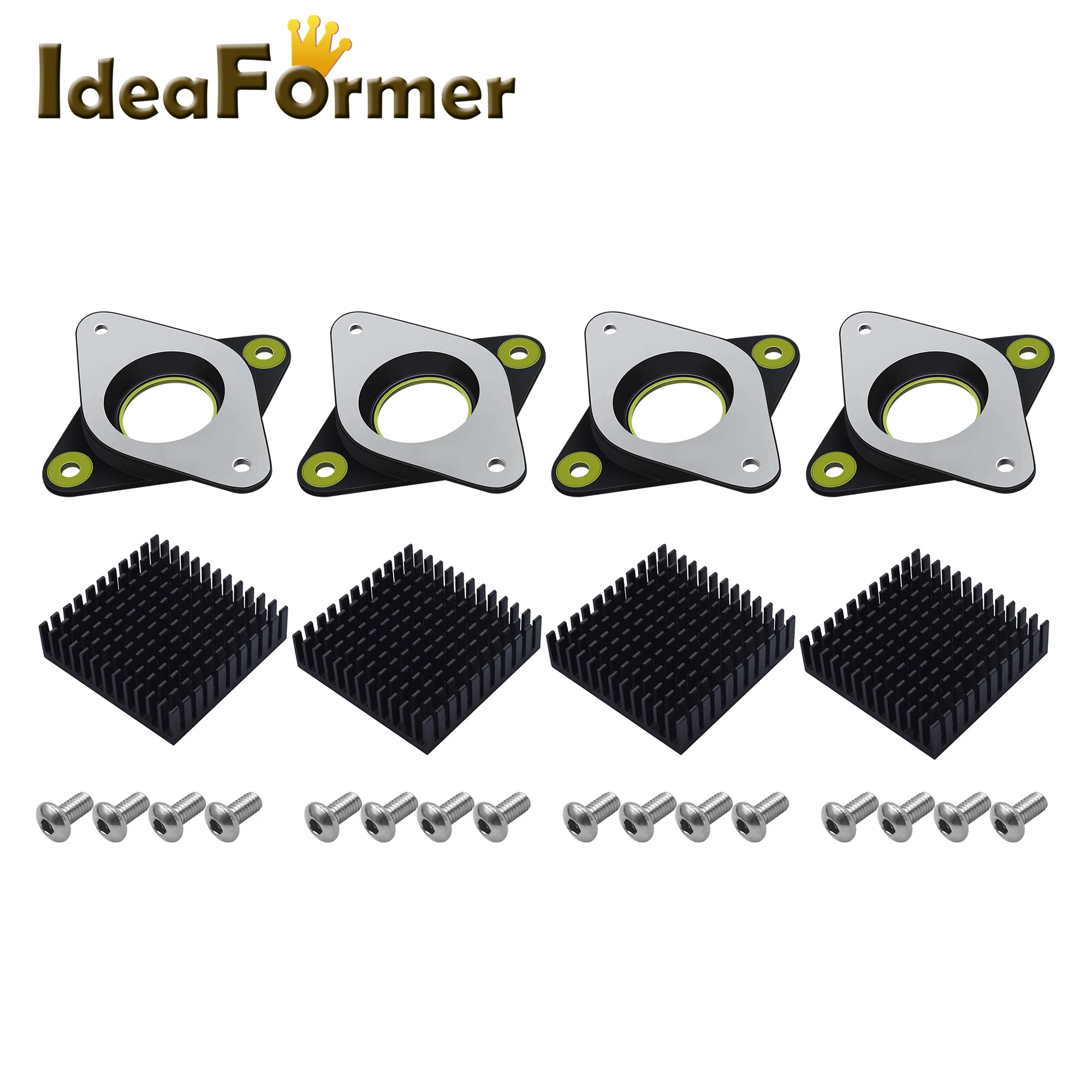

3D Parts NEMA 17 Stepper Damper Meal & Rubber Stepper Motor Vibration Damper Imported genuine shock absorber With Heatsink