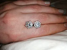 S925 de Color plata Simple ronda Bling CZ piedra de circón pendientes joyería de moda coreana pendientes para las mujeres chica