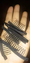 Peine peluca para hacer pelucas con Clip, extensiones de cabello humano con 7 dientes, pinzas de Metal, buena calidad, 12 Uds. Por lote