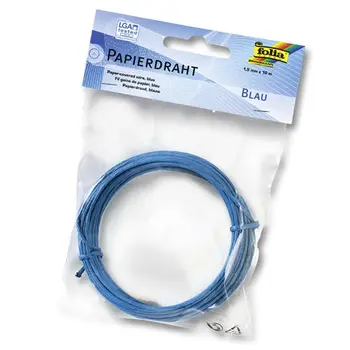 

Wire in paper braid, 1,5mm x 10 m, blue (79830) Folia