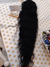 Peluca natural de cabello sintético para mujeres negras, pelo largo de onda de agua de 42 pulgadas, fibra de alta temperatura, Rubio, degradado, marrón