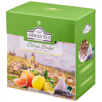 

Tea Ahmad "citrus sorbet", green with additives, 20 Pyramids