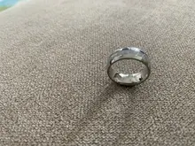 FDLK-anillo de acero inoxidable con diseño de meteoritos Vintage para hombre, 8mm, Color plateado, banda de compromiso de boda con cúpula, ajuste cómodo