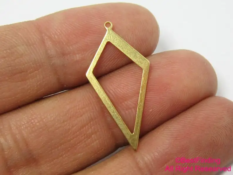 

24pcs Rhombus Earring Charms, Geometric Brass Findings, 28.5x14x0.9mm, Necklace Pendant, Jewelry Making Supplies R614