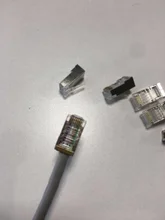 Modular-Plug Shielded Cat6-Connector 8p8c-Ends Gold-Plated Pass-Through Zoerax RJ45 3-Prong