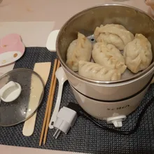 Mini máquina de Cocina eléctrica multifunción para el hogar, olla caliente de una sola/doble capa, olla de arroz multieléctrica, sartén antiadherente, 220V
