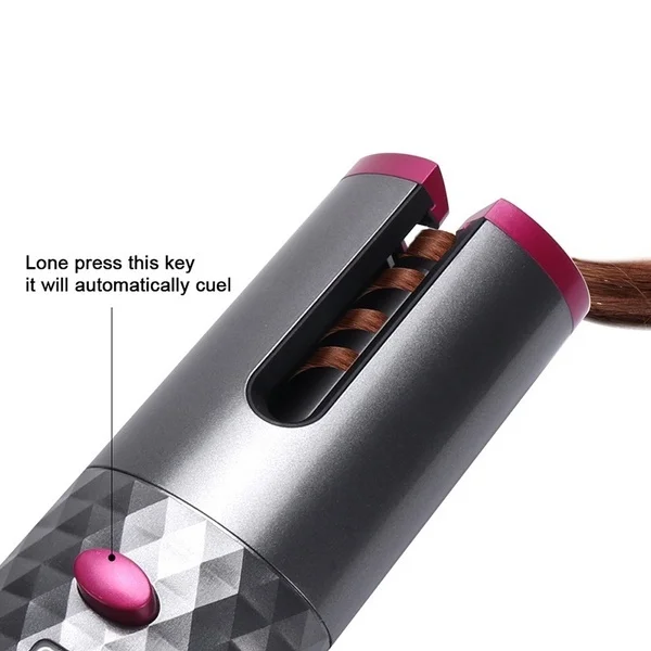 Modelador de Cabelo Recarregável sem Fio Automático Curling Ferro Cerâmica Rotativa Cordlesstimer Lcd Digital Cabelo Stying Ferramentas Usb 5 Usb modelador de cabelo recarregável sem fio