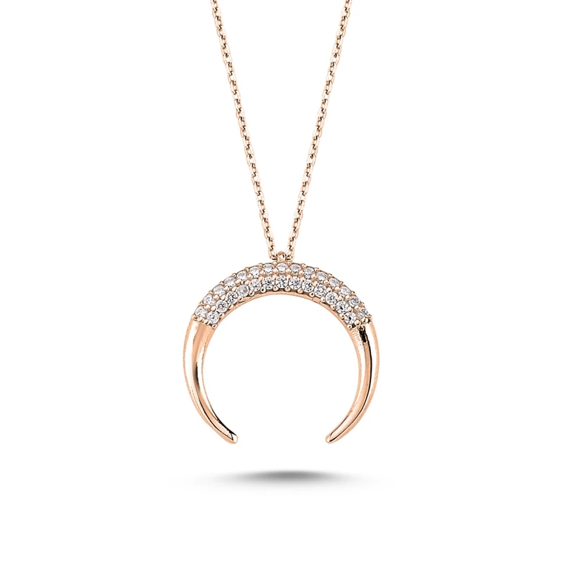 

Armagano Zircon Cubic Zirconia Reverse Crescent Necklace