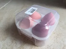 4/1pc maquillaje licuadora Puff cosmético de maquillaje esponja con caja de almacenamiento de la Fundación esponja para polvo herramienta de la belleza de las mujeres Accesorios