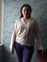 Casual Women Blouse Tops Collar Long-Sleeve Office-Work Printed Polka-Dot Fashion Ladies