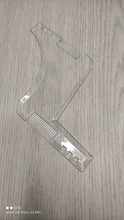 Peine con plantilla para dar forma a la barba para hombre, peines de barba transparentes, herramientas de belleza para el pelo, plantillas, peinados, 1 ud.
