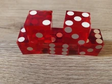 Casino Dice 19mm Numbers Clear Translucent 5pcs of with Razor-Edges And Matching Serial