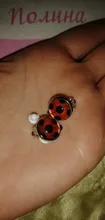 Laddybug-pendientes de dibujos animados de insectos, abrazadera de cristal, joyería bonita de mariquita, sin perforaciones, regalos para niños, novedad de 2020