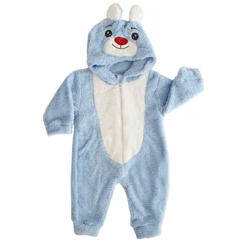 

Baby girl outfit Autumn Winter Infant Clothing Thick Fluff Baby Rompers Blue Plush Jumpsuit Costumes Cartoon Funny Kids Suit