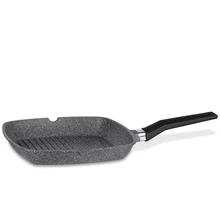 Сковорода-гриль без крышки Moulinvilla CHG-28-I(Антипригарное покрытие, диаметр 28 см, для всех типов плит