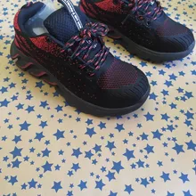 Botas de seguridad con punta de acero para hombre, zapatos de trabajo a prueba de perforaciones, transpirables