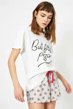 

Koton Women Raw White Printed Printed Sleepwear Kit 0 YLK79250MK