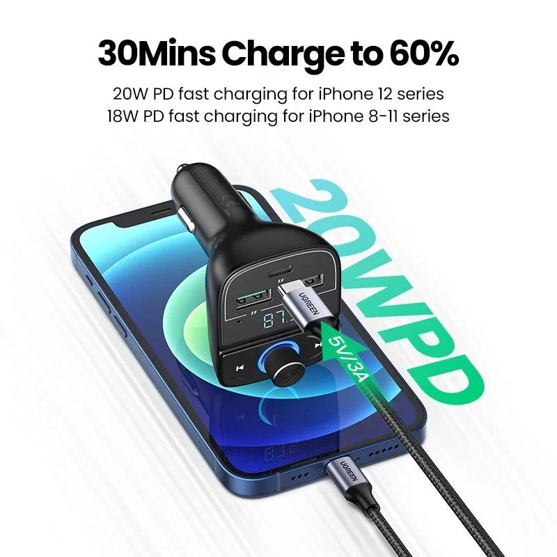 UGREEN Bluetooth FM Transmitter Car 