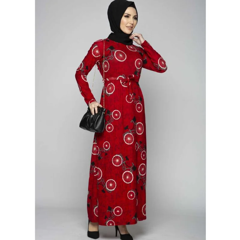 

Dresses Muslim Turkish Clothes For Women Patterned European Clothing Arabic Abayat Long Dress Garment Hijab Moroccan Autumn Eid