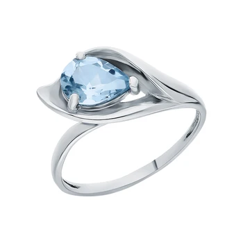 

Silver ring with Topaz sunlight sample 925