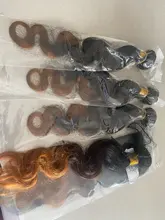 Lace Closure Bundles Weaves-Extension Remy-Hair Body-Wave Spark Ombre 100%Human-Hair