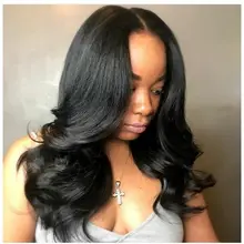 Bob corto-Peluca de cabello humano ondulado de 4x4 para mujer, postizo de malla con división 13x1, pelo Remy brasileño predespuntado