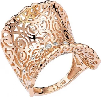 

Esthete ring with 9 diamonds in red gold