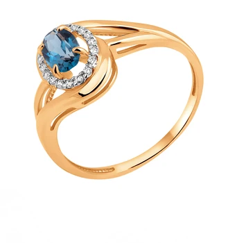 

Gold ring with Topaz and cubic zirconia sunlight sample 585