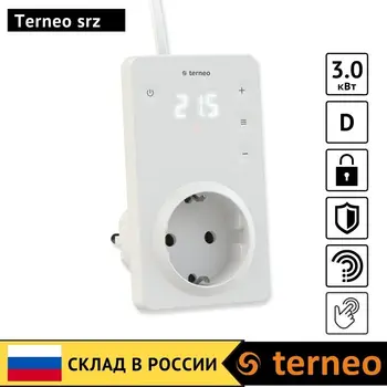 

Terneo srz-electric thermostat in a socket with an air temperature sensor for wall-mounted convector, ceramic heater controller