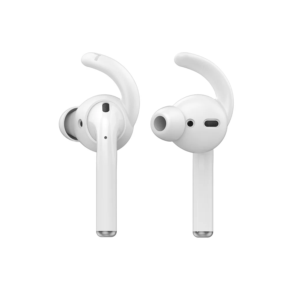 Силиконовые амбушюры Hooks для AirPods, ушной крюк, 2 пары, белый, Deppa