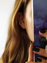 Circonio coreano oído brazalete Set pendientes para niñas 3-14k oro lindo cartílago Clip en pendientes No perforado mujeres Punk joyería