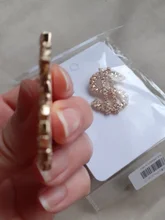 Drop-Earrings Dollar Pendant Rhinestone Fashion Jewelry AENSOA Personality Women 