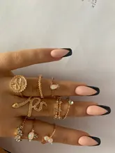 Conjunto de anillos de serpiente para mujer, conjunto de anillos ajustables para niñas, accesorios punk, joyería de moda