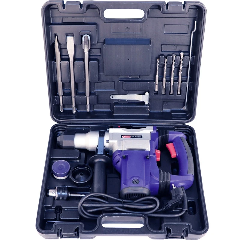 Перфоратор электрический Диолд ПР-7/1000 (Мощность 1000 Вт, сверление/сверление с ударом/долбление, число оборотов 700 об/мин, 4000 уд/мин, тип патрона SDS-plus)