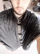 Capa de retales para hombre, ropa de calle de media manga, Poncho de un solo pecho, gabardina con cuello levantado, ropa de calle, S-5XL, 2021