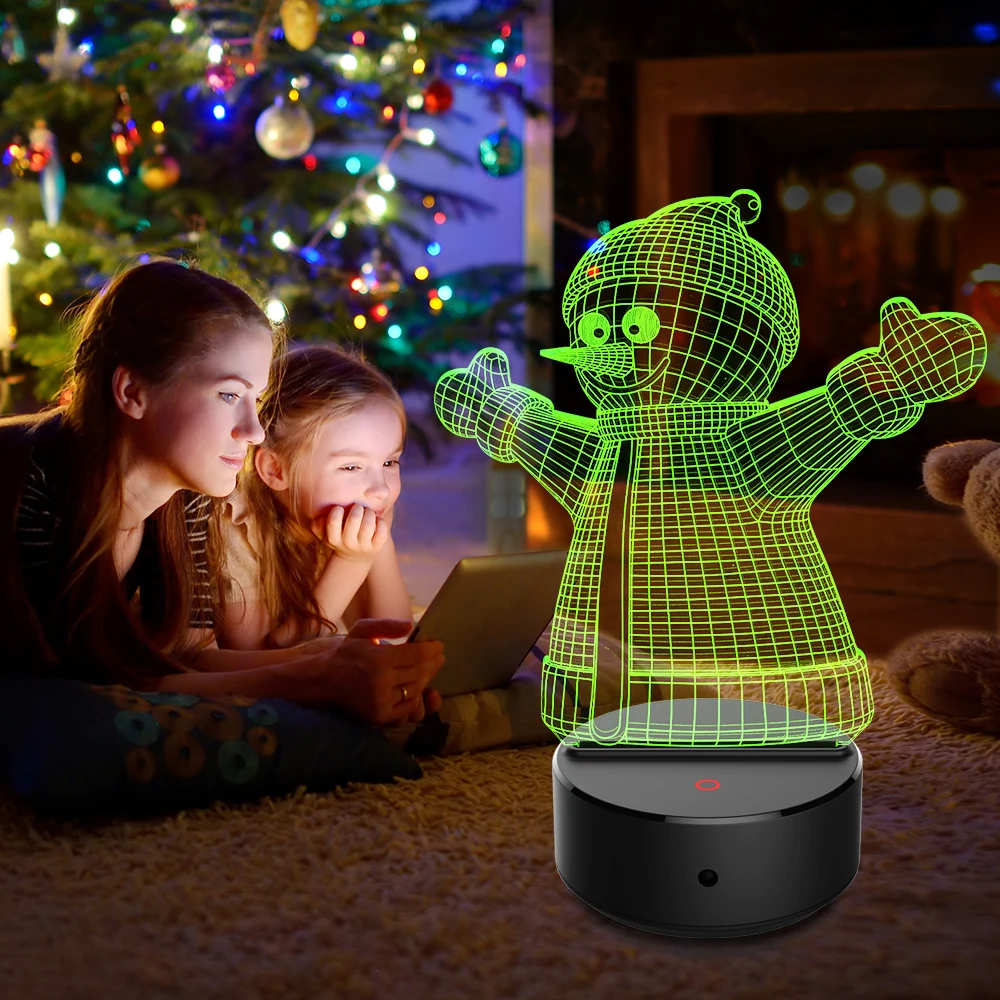 ONEBIRD 3D светодиодный светильник Рождественская елка 3D светодиодный ночник s Новинка Иллюзия ночник 3D иллюзия настольная лампа для домашнего декора светильник