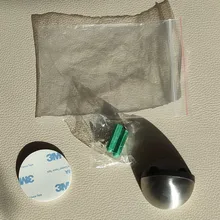 NAIERDI-Tope de puerta de goma de acero inoxidable, soportes de puerta ocultos sin perforación, sin clavos, montado en el suelo, Tope de puerta