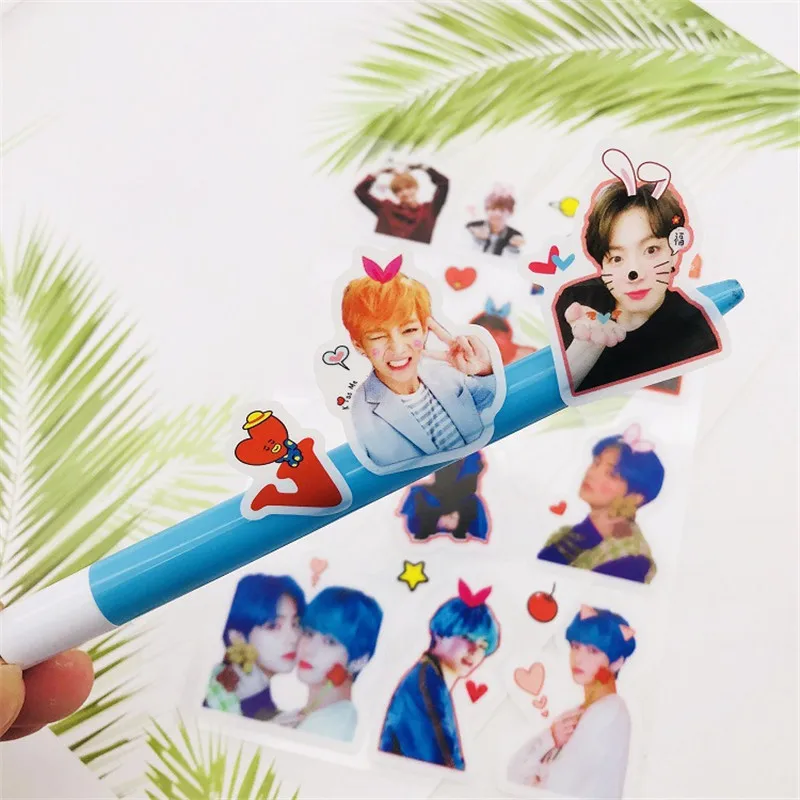 Наклейки Bangtan наклейки для мальчиков Kim Tae Hyung JIMIN JK прозрачный пузырьковый ПВХ стикер карта душа PERSONA DIONYSUS мальчик wih LUV YG133